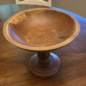 Unbranded Wooden Pedestal Bowl Decorative
